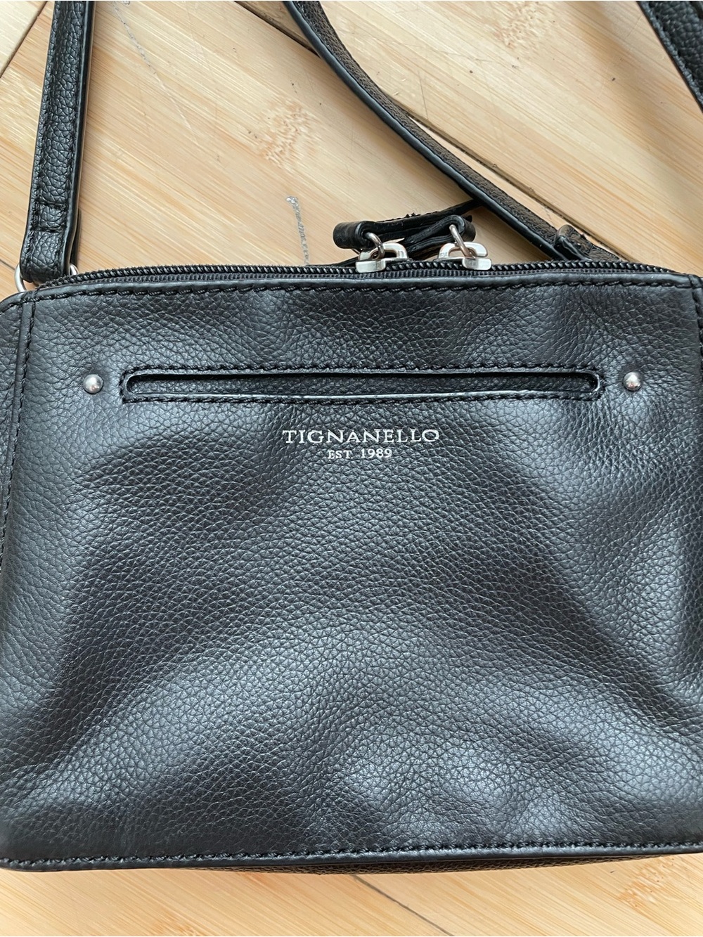Tignanello Black Leather Crossbody Strap - Women’s Accessory - Picture 2 of 8